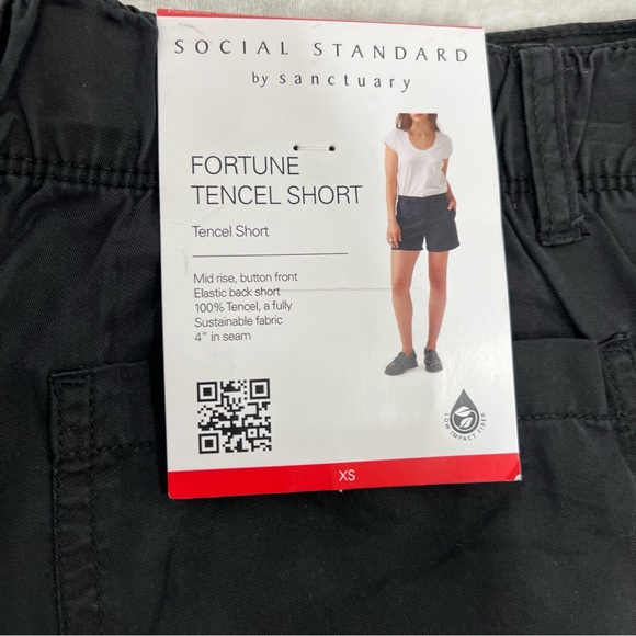 Social Standard by Sanctuary xs shorts washed black Fortune 100% Lyocell pockets - Picture 9 of 10